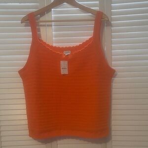 J. Crew Vibrant Orange Knit Tank Top